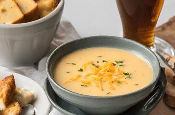 Receta de sopa de cerveza IPA y queso cheddar