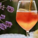 Copa de Rossard Spritz con hielo, espumante y rodaja de naranja