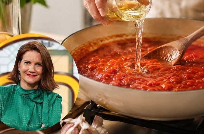 Chef Samantha Vallejo-Nágera vino blanco salsa de tomate