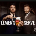 Theo James y David Beckham con Stella Artois en la campana The Gentlemen Serve de Netflix