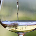 Copa de vino sirviendose, ilustrando el vino sin alcohol desalcoholizado