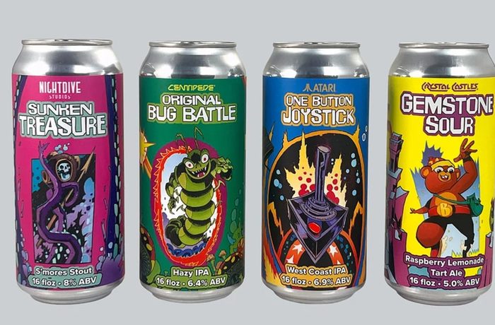 Colección de cervezas de Vice Beer con temática Atari, Estados Unidos