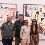 Obra de La Chola Poblete con el logo de Quilmes y el Che Guevara, exhibida en Madrid