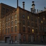 Edificio histórico de ladrillo de la Cervecería y Maltería Quilmes, en Argentina