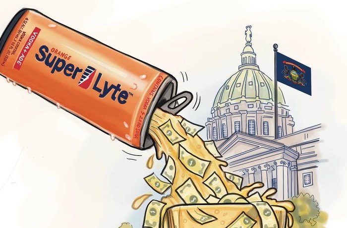 Ilustración sobre el control de la junta de licores de Pensilvania sobre los cócteles enlatados
